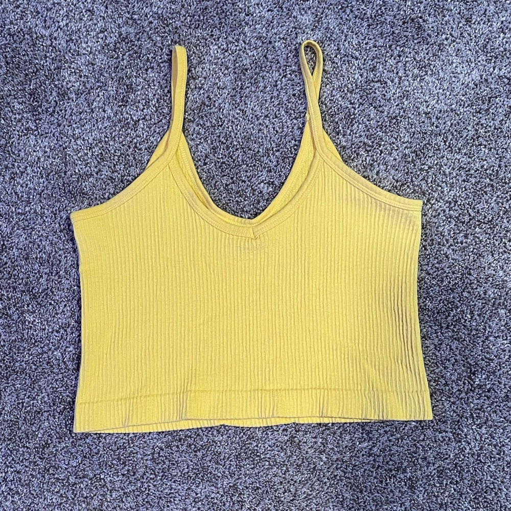 Urban Outfitters Cropped Yellow Tank Top